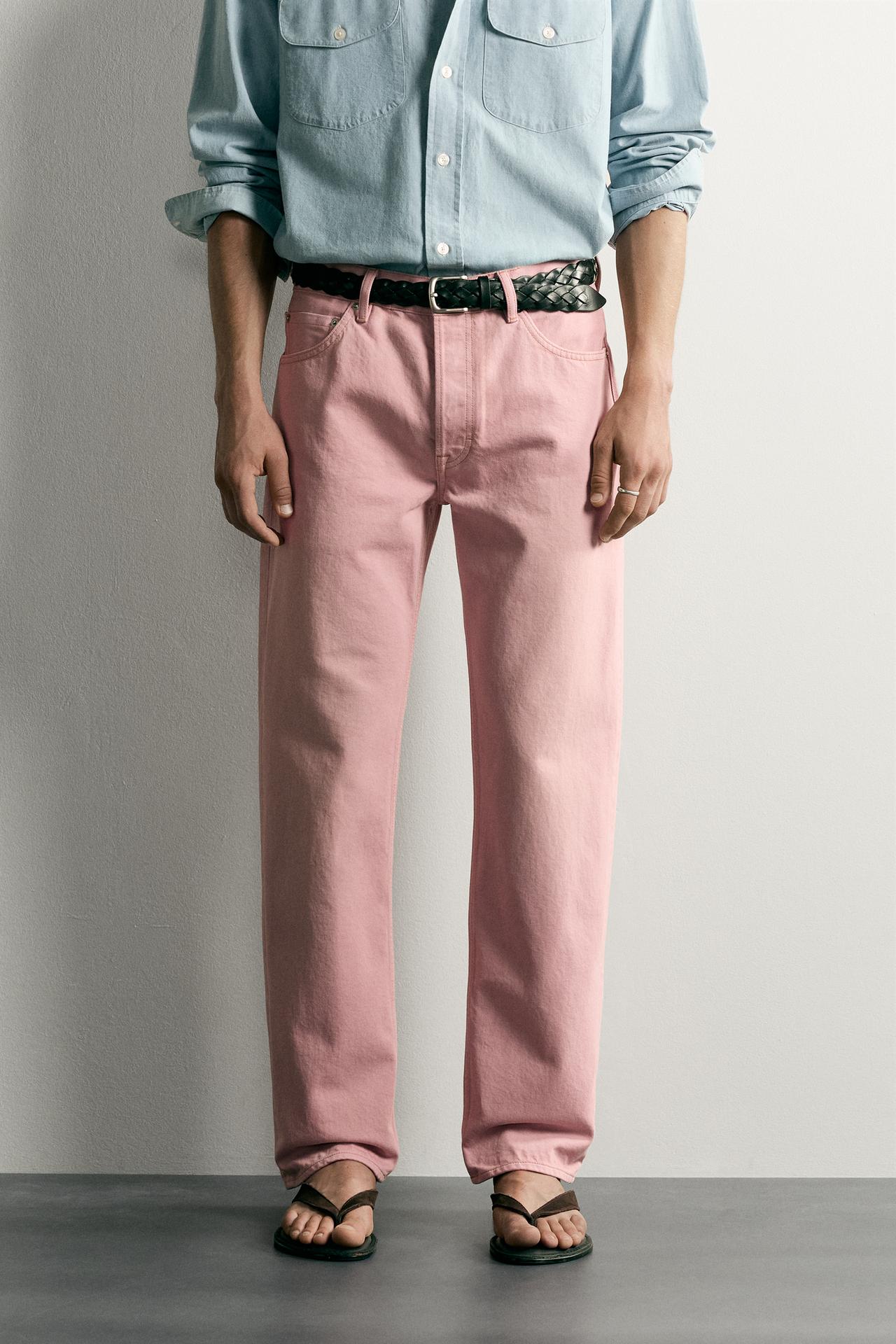 STRAIGHT FIT JEANS — Light pink
