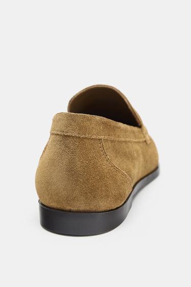 SPLIT SUEDE LOAFERS - Sand Brown by Zara - Image 4