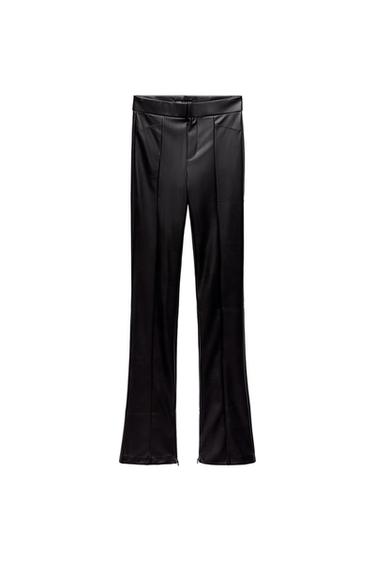 FAUX LEATHER HIGH-WAISTED LEGGINGS