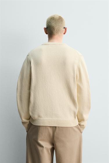 REGULAR FIT COTTON/LINEN CARDIGAN - Light beige by Zara - Image 2