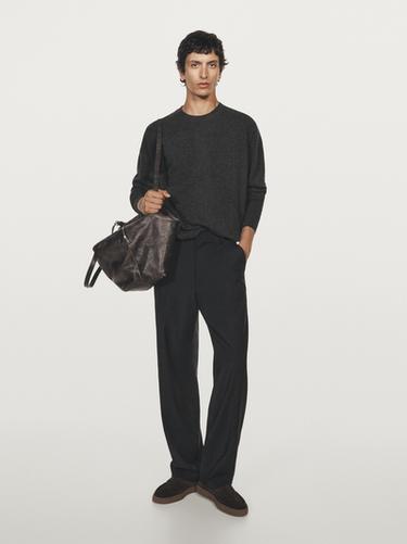 Zara Wool blend crew neck sweater - Anthracite Gray