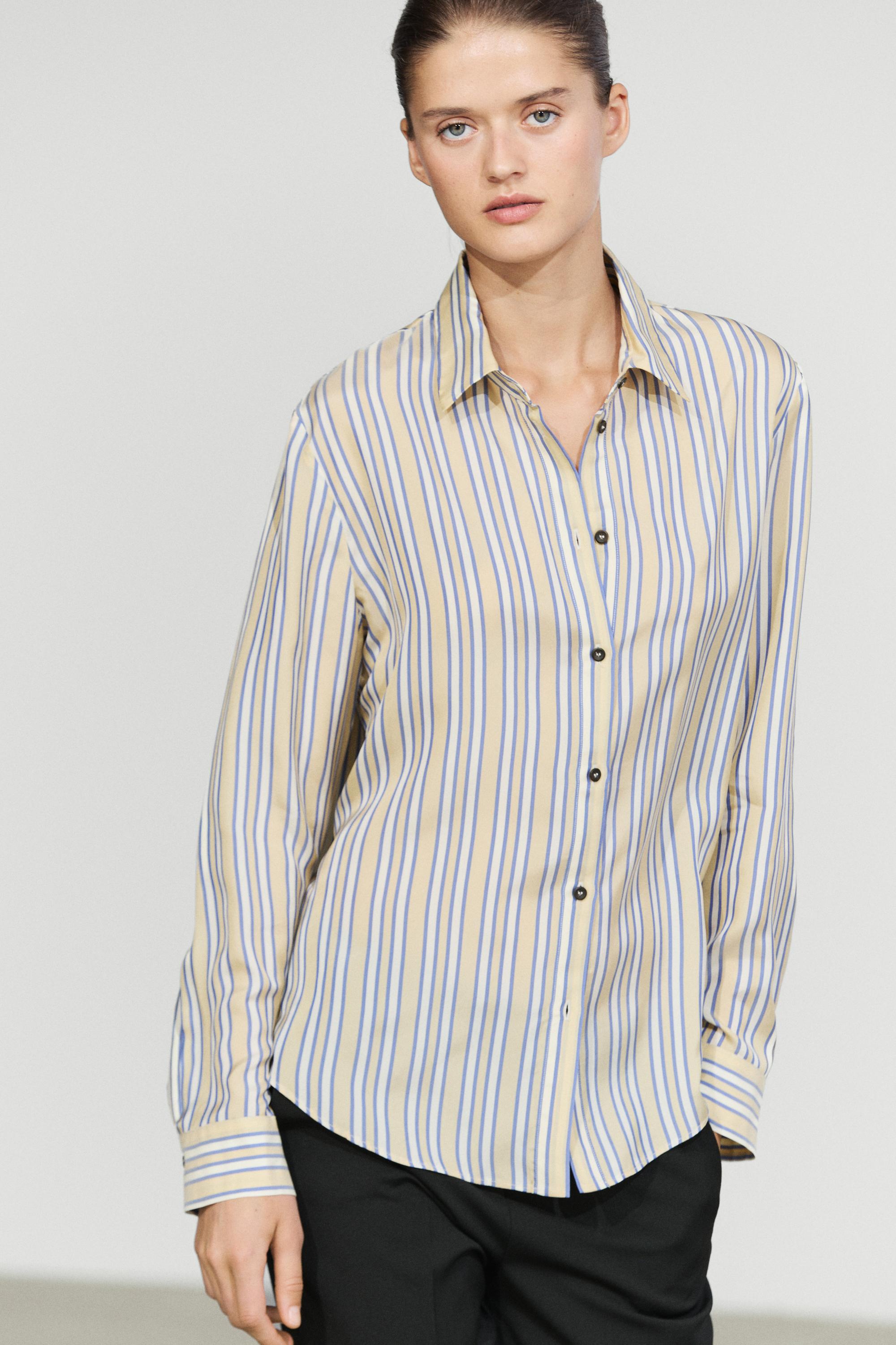 Chemise fluide à détail rayé