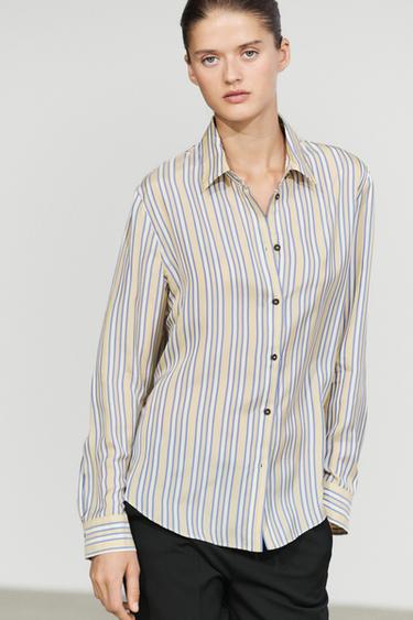 Flowy striped-detail shirt — 319 2