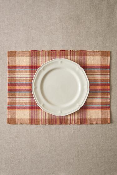 SET DE TABLE INDIVIDUEL COTON CARREAUX (LOT DE 2) - Orange foncé de Zara