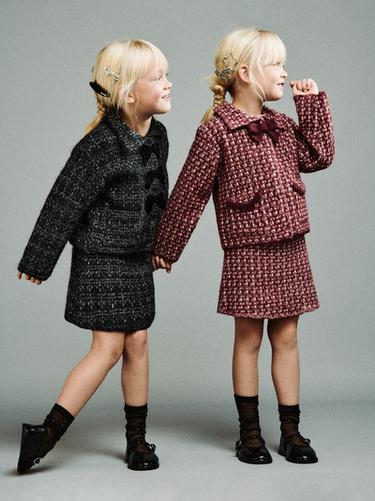 CHAQUETA PUNTO CUADROS  - Burdeos de Zara