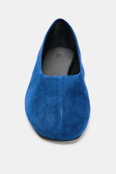 SUEDE BALLET FLATS - Bluish by Zara - Image 5