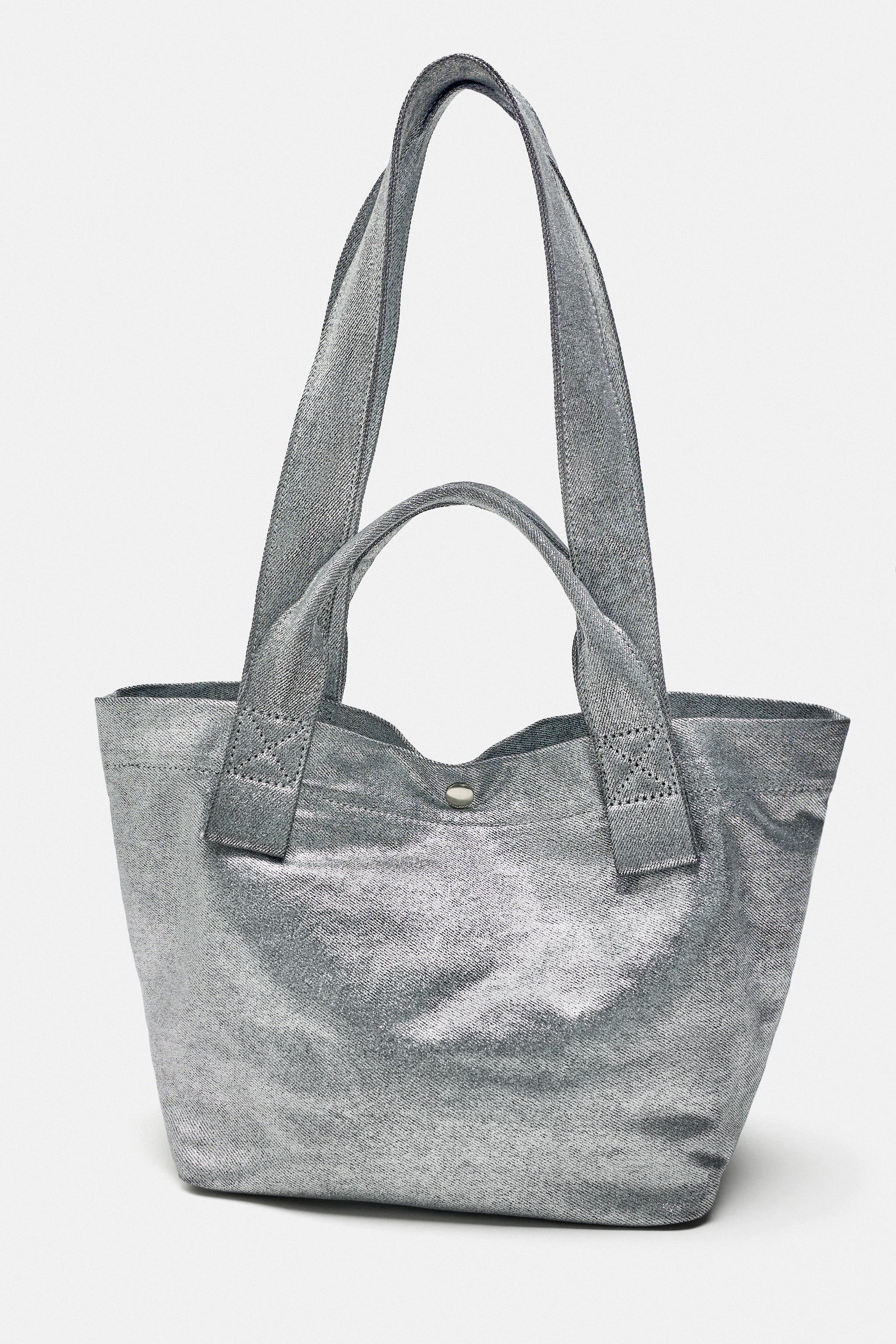 Metallic tote best sale bag zara