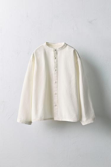 6-10 ANS/ CHEMISE EN POPELINE COL MAO ÉDITION LIMITÉE - Écru de Zara - Image 0