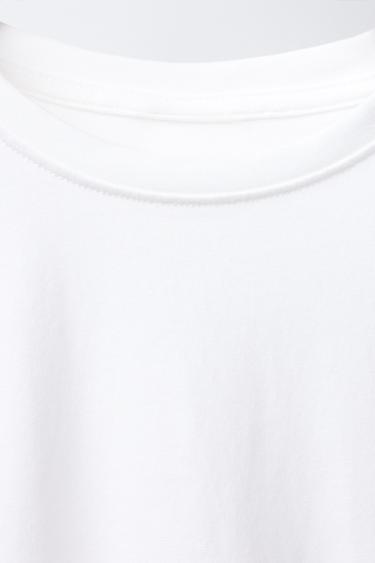 PLAIN LONG SLEEVE T-SHIRT - White by Zara - Image 2