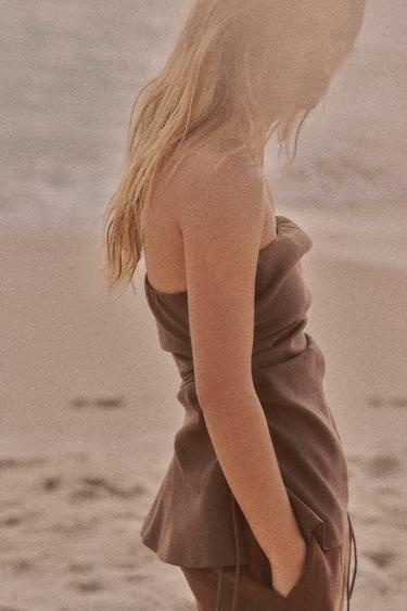 TOP FLUIDE BUSTIER - Marron chocolat de Zara - Image 2