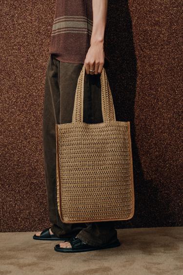BRAIDED SHOPPER BAG - Light beige by Zara