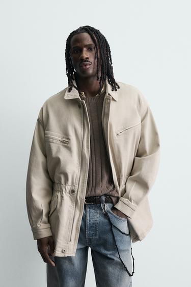 Zara 牛仔口袋外套 - 裸色