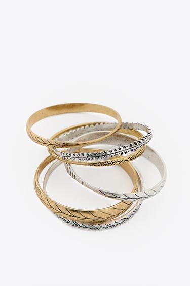 Zara PACK OF COMBINED RIGID BRACELETS - Gold / Silver - Image 0