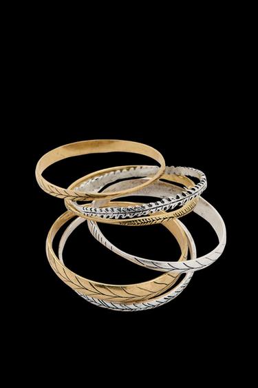 PACK PULSERAS RÍGIDAS COMBINADAS - Oro / Plata de Zara - Imagen 0