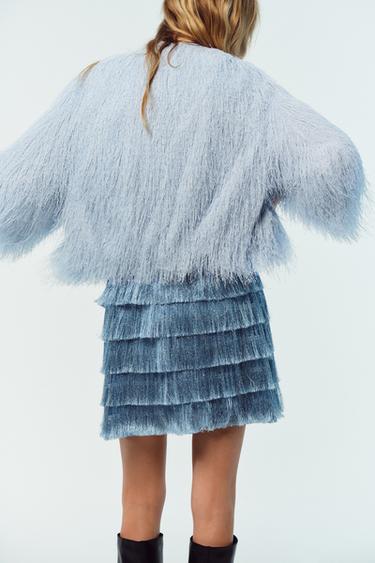 FRINGED JACKET - Light blue by Zara - Image 2