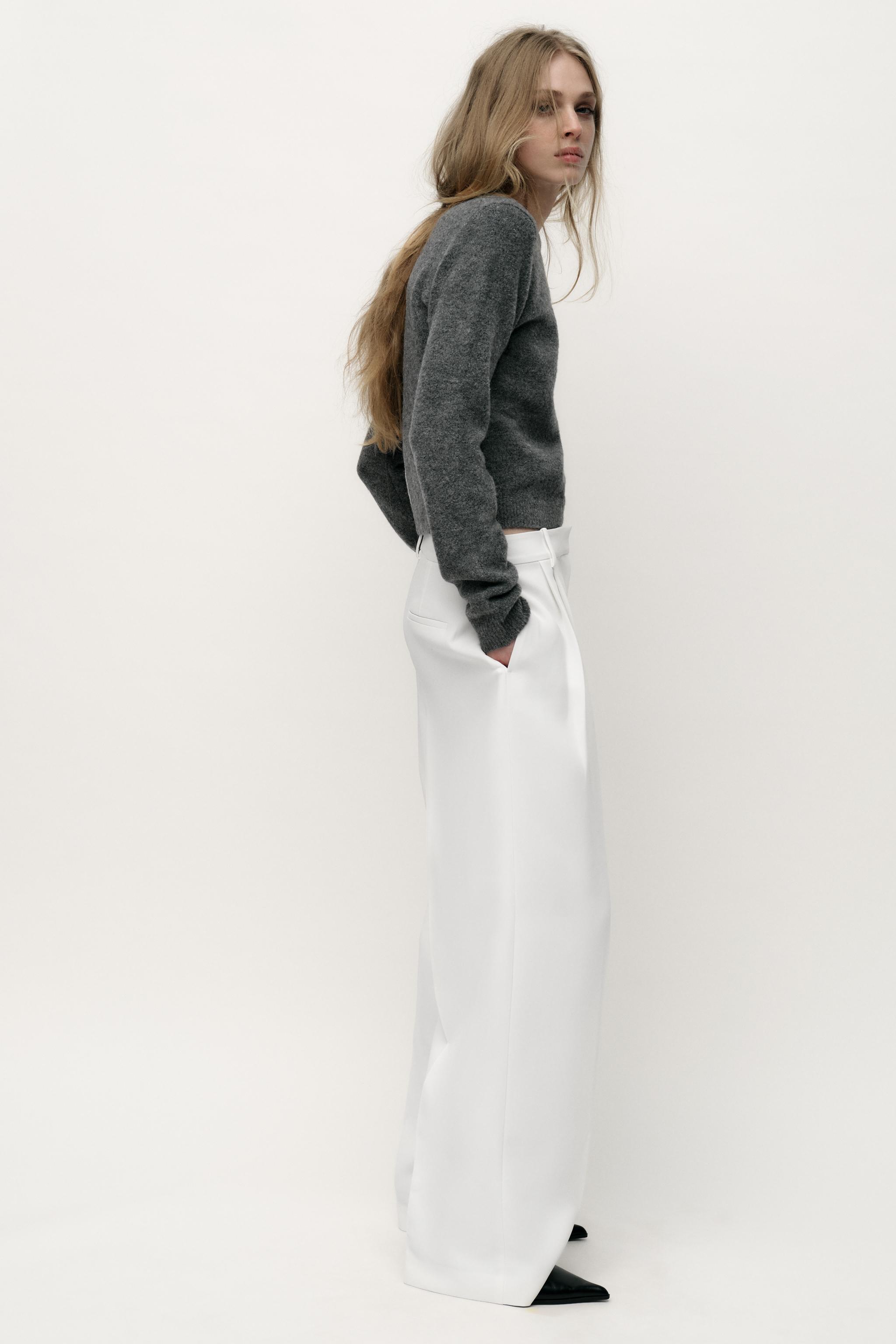 デパート 送料無料 エクリュ - コントラストパイピングニットセーター | Japan ZARA キャミソール