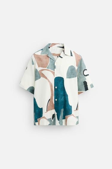 CHEMISE À IMPRIMÉ ABSTRAIT - Rose de Zara - Image 6
