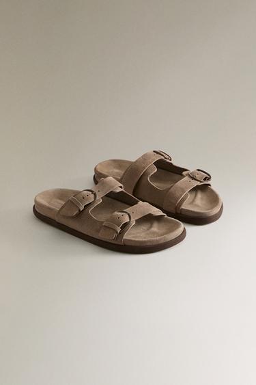 SANDALES PLATES CUIR BOUCLES - 1-832 de Zara - Image 1