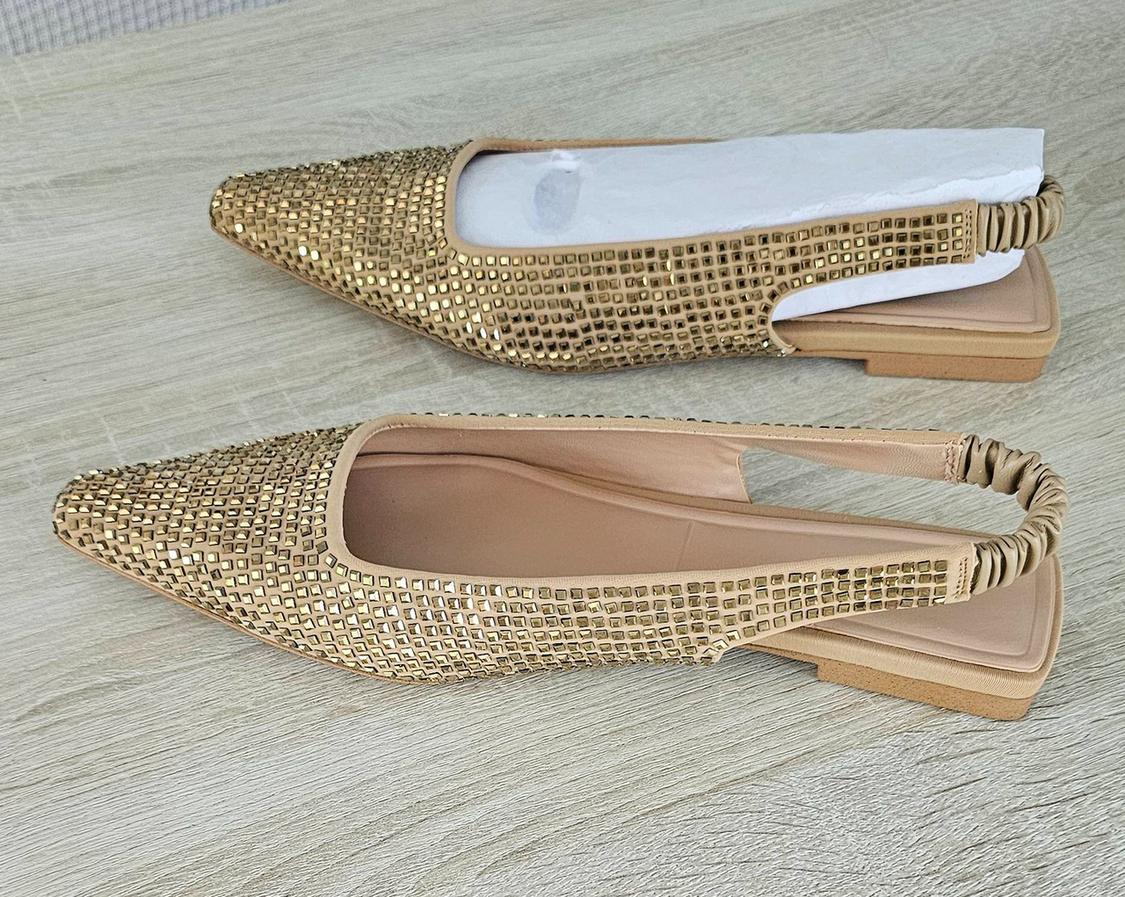 FLAT SLINGBACK SHOES WITH SHINY DETAIL - Image 2
