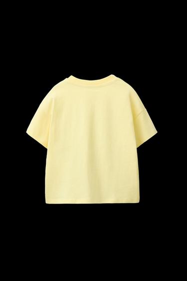 GINGHAM CHECK PATCH T-SHIRT - Yellow by Zara