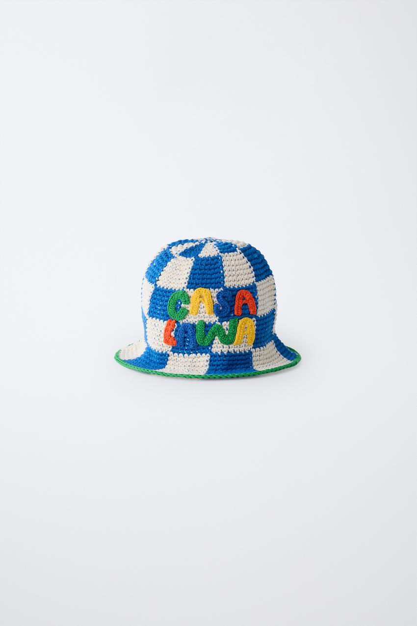 CASA LAWA X ZARA KIDS KNIT BUCKET HAT - Blue / White | ZARA  display picture 3