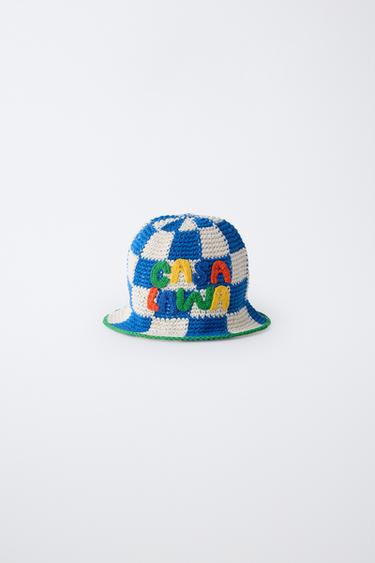 CASA LAWA X ZARA KIDS KNIT BUCKET HAT - Blue/White by Zara