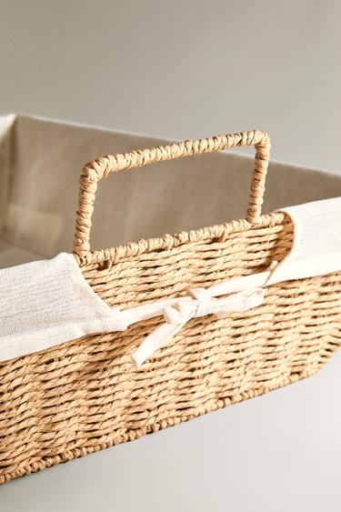 IRONING BASKET WITH COTTON LINING - Light beige by Zara - Image 3