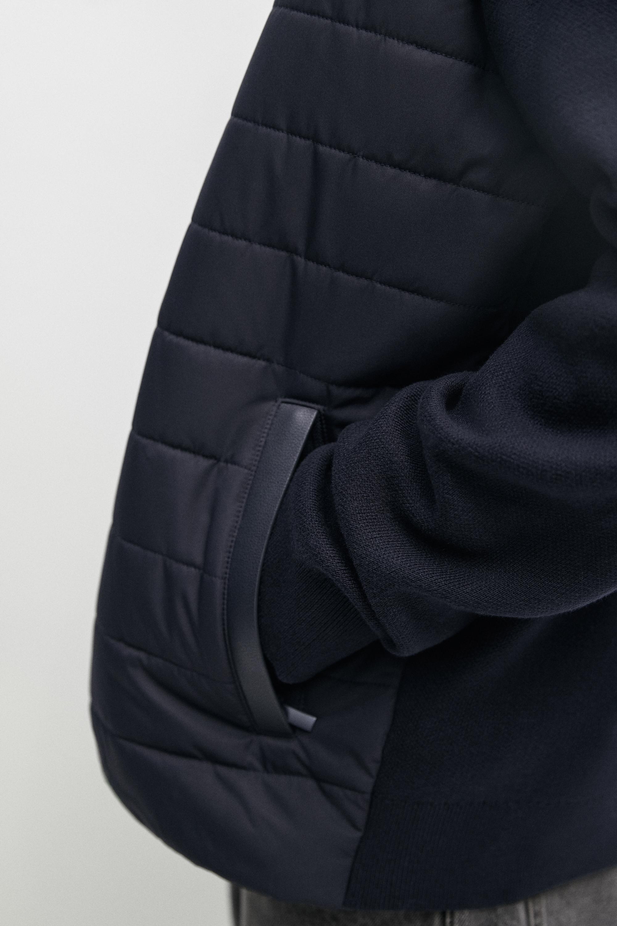 Cardigan à col montant en tissu mélangé