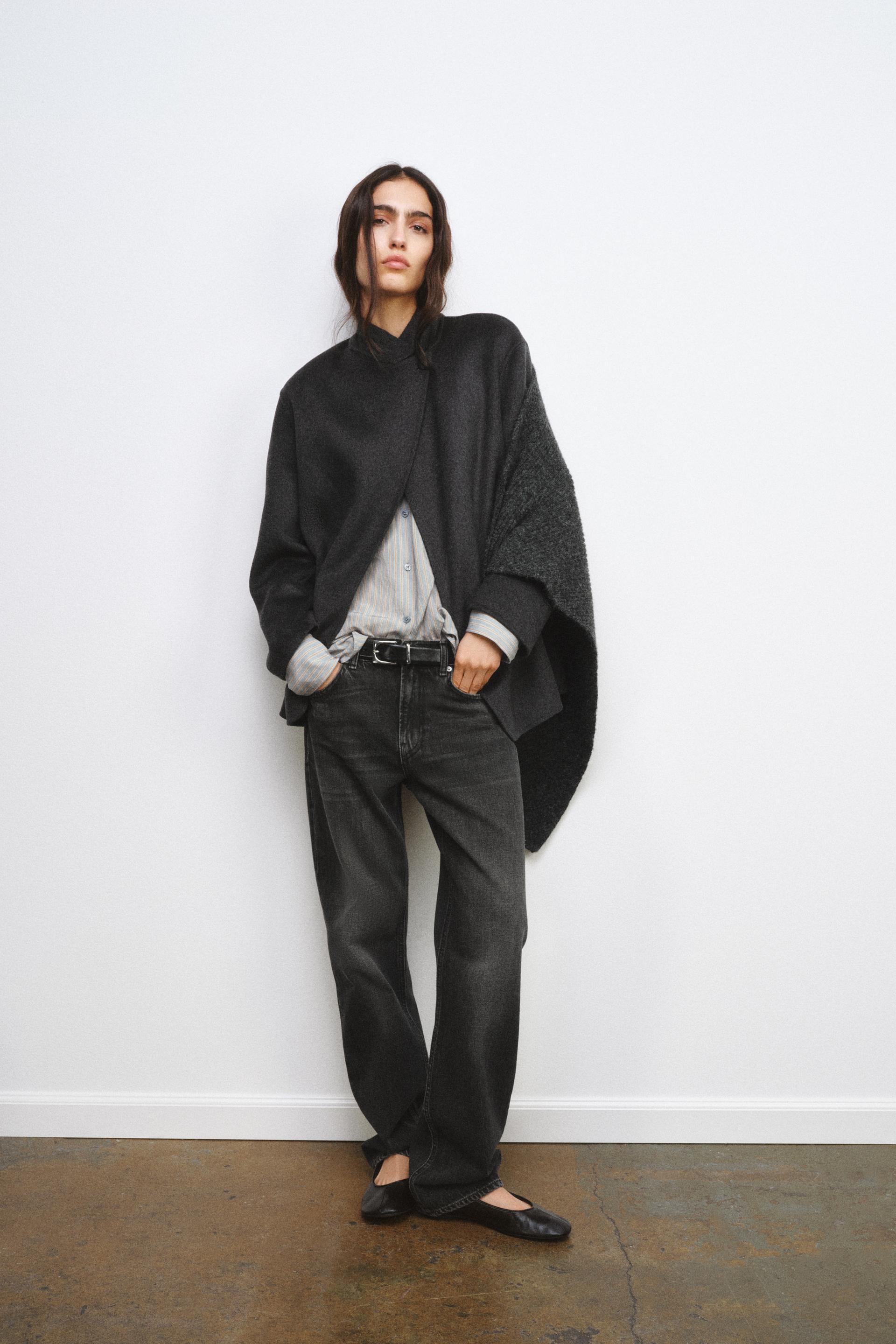Zara WOOL BLEND BLAZER WITH HANDKERCHIEF ZW COLLECTION