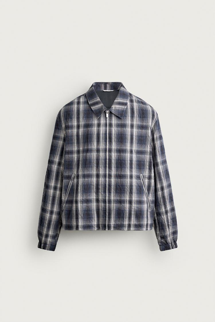 Chaqueta de cuadros de corte relajado 6