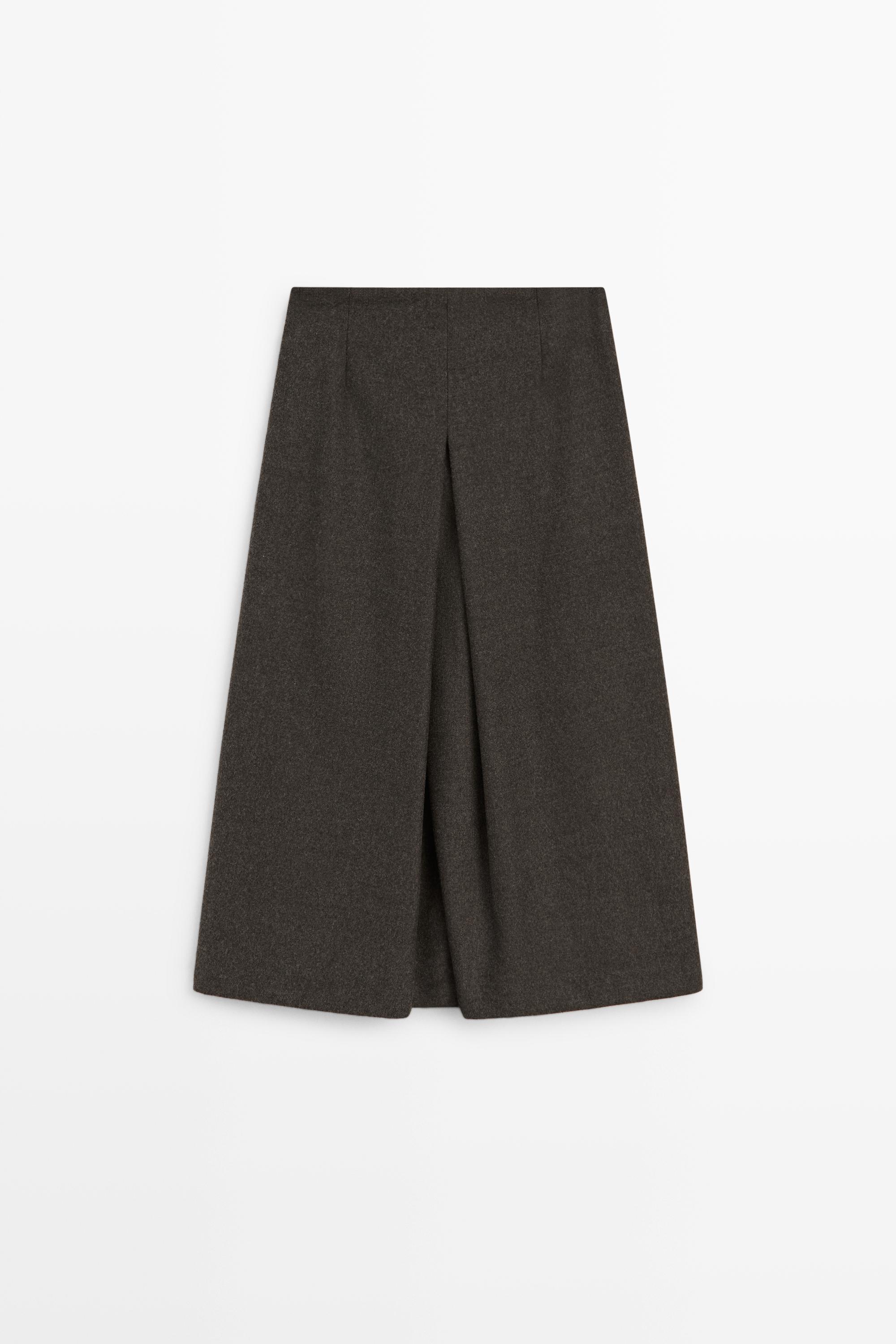 Wool blend skort