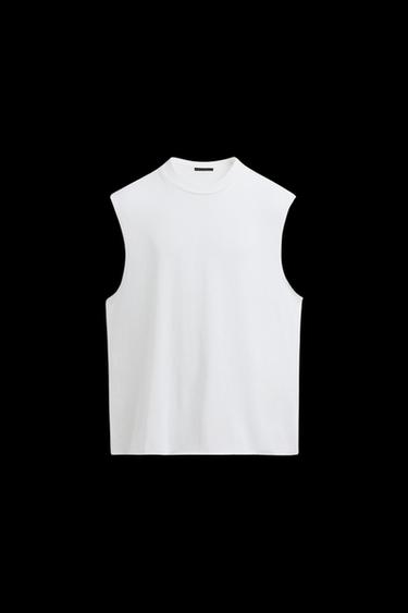 Zara KNITTED TANK TOP - White - Image 0