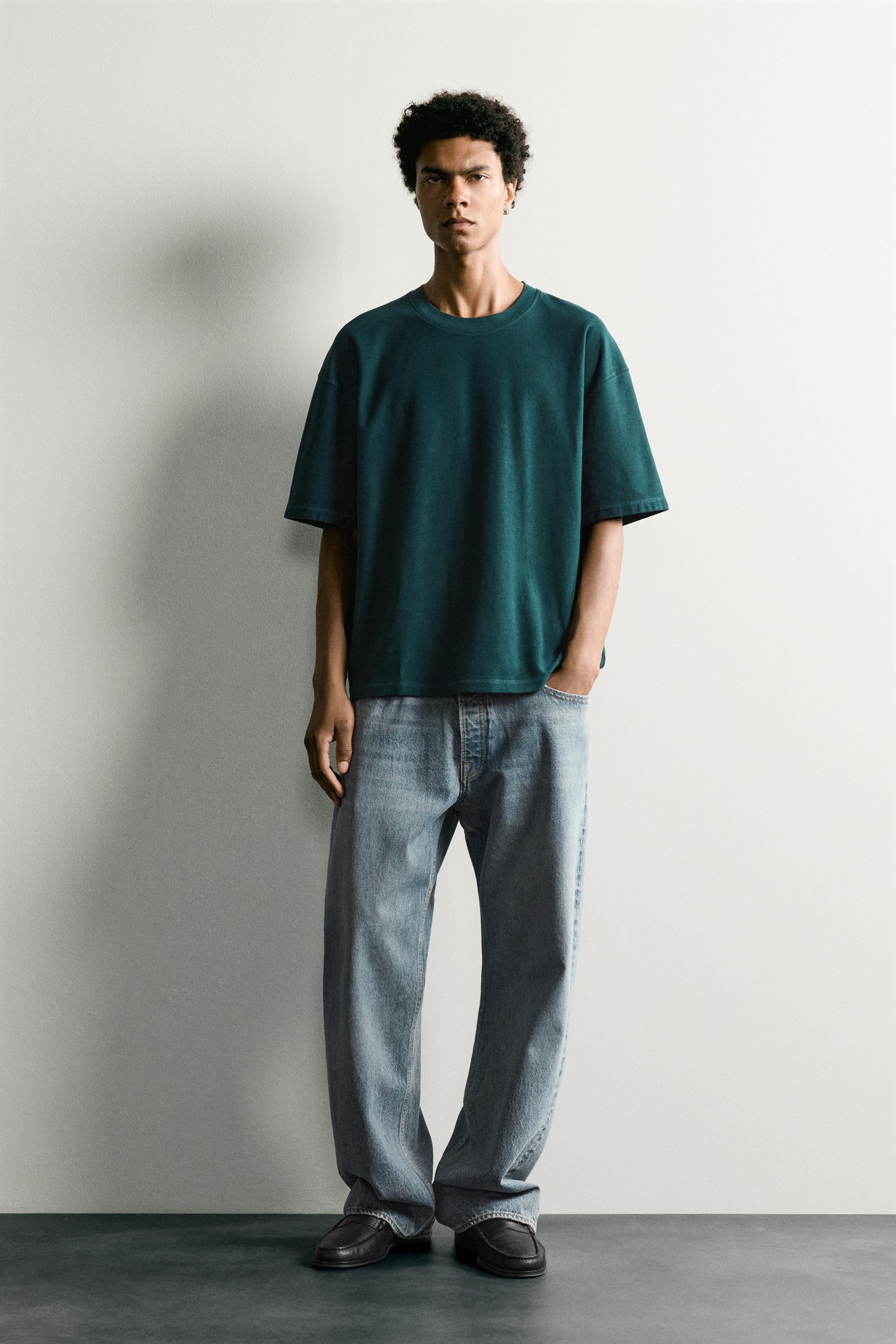 Мужские футболки Zara RELAXED FIT SEAM T-SHIRT