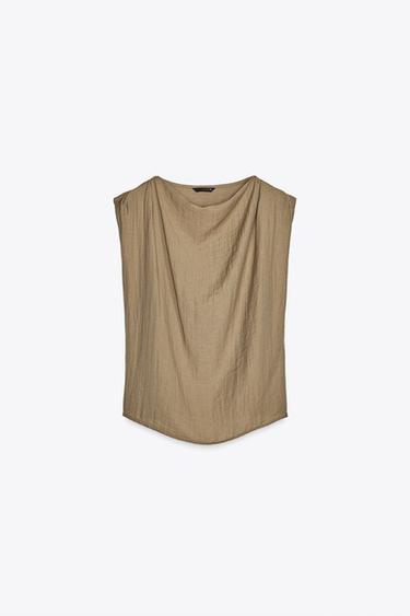 BLOUSE SANS MANCHES - Kaki foncé de Zara - Image 7