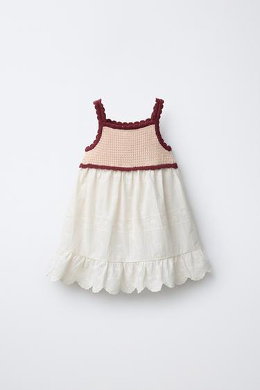 ROBE EN MAILLE BIMATIÈRE - Écru de Zara - Image 1