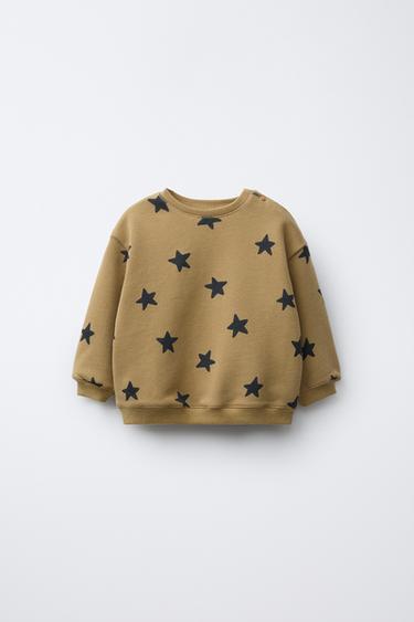 PRINTED SWEATSHIRT - Khaki by Zara - Image 0