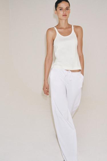 Zara INTERLOCK STRAP TOP - Oyster-white - Image 0
