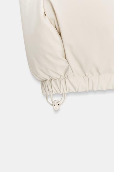 RUBBERISED QUILTED GILET - Light beige by Zara - Image 6