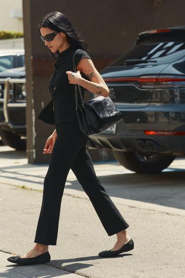 STRETCH TOP WITH FROG FASTENING - Black by Zara - Image 1