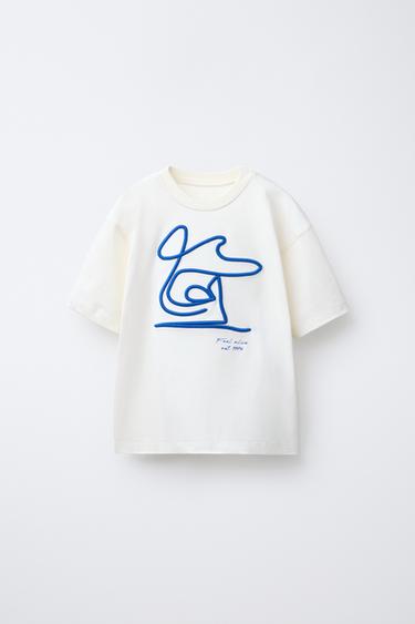 CAMISETA ESTAMPADA RELIEVE - Blanco de Zara