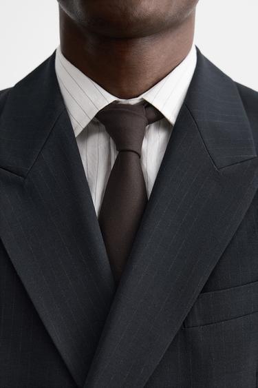 PINSTRIPE SUIT BLAZER - Navy blue by Zara - Image 6