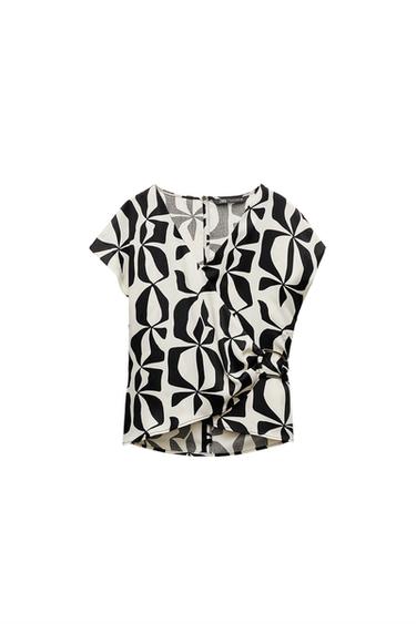 SATIN TOP WITH PRINT