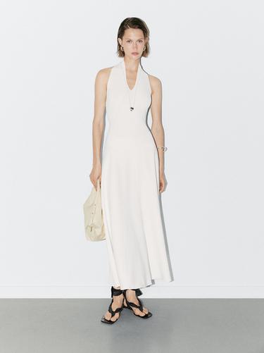 Body punto halter cuello pico - STUDIO - Blanco de Zara - Imagen 0