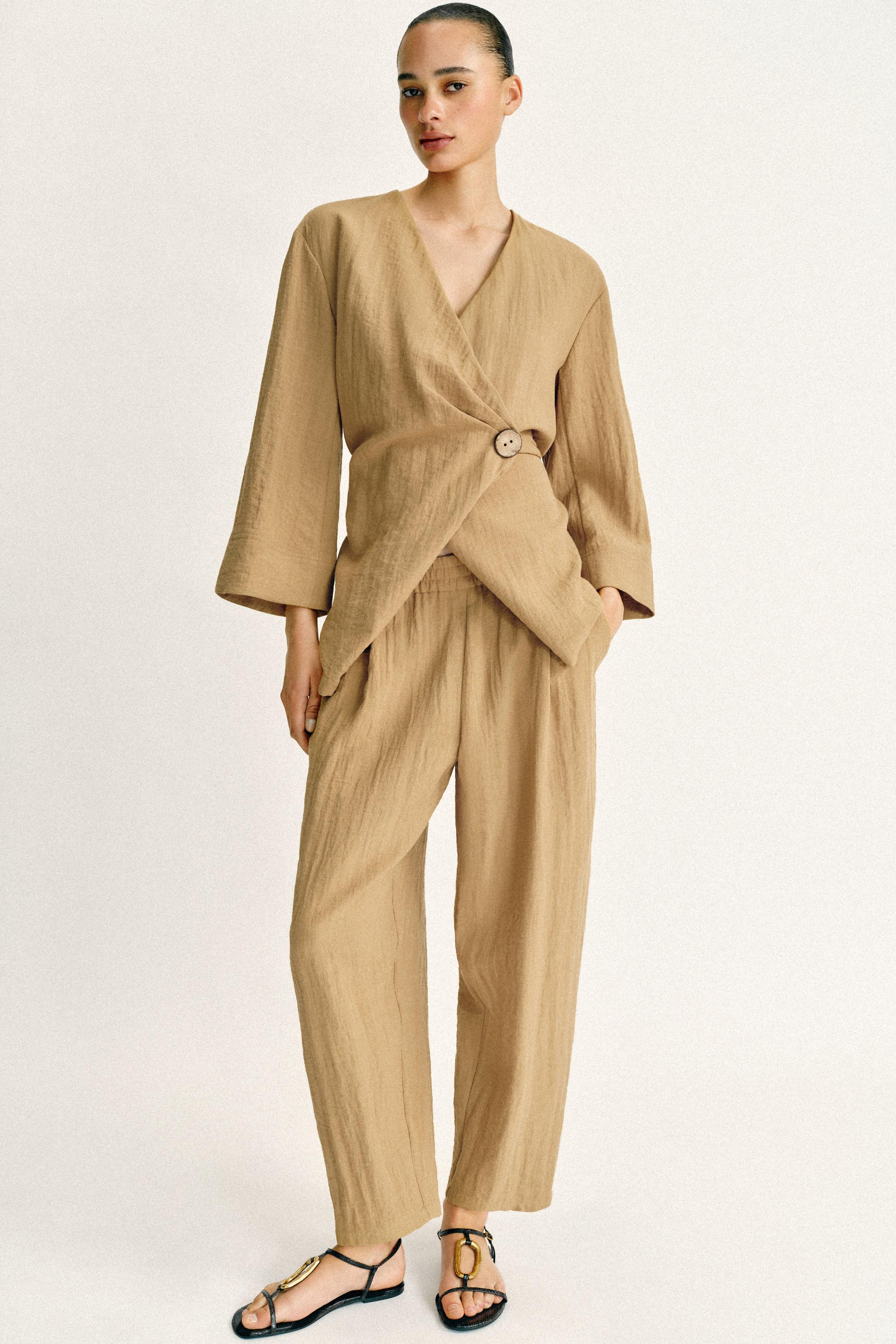 FLOWY ELASTIC WAIST PANTS SET