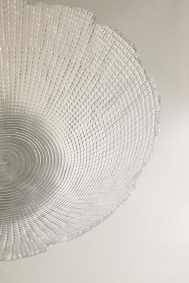 GLASS SALAD BOWL WITH RAISED DETAIL - Transparent by Zara - Image 2