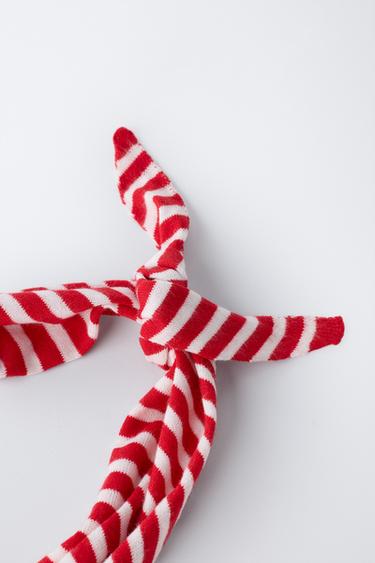 STRIPED KNIT BANDANA - Red by Zara