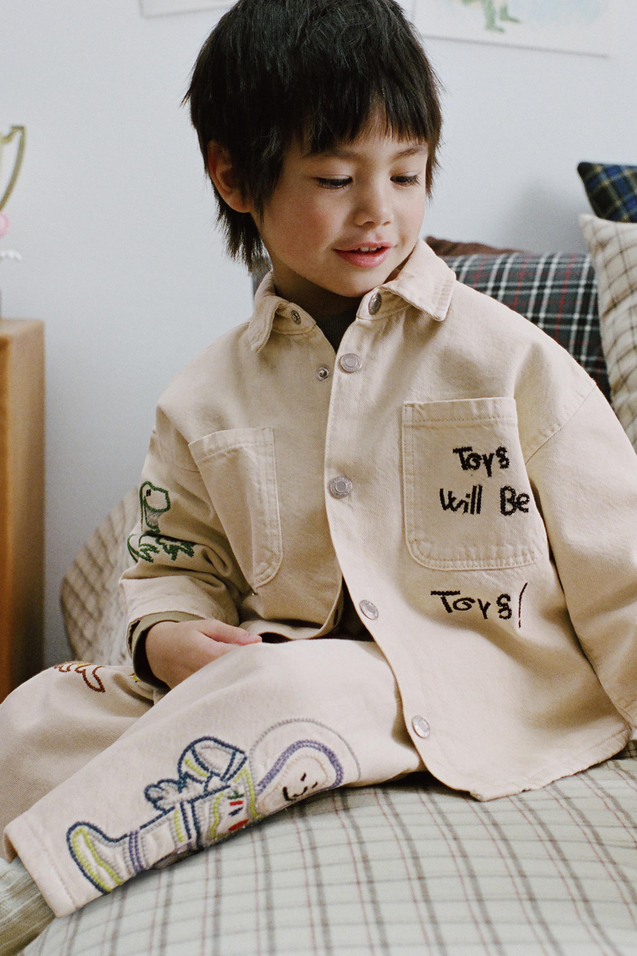 TOY STORY © DISNEY PIXAR EMBROIDERED BAGGY TWILL PANTS - Ecru