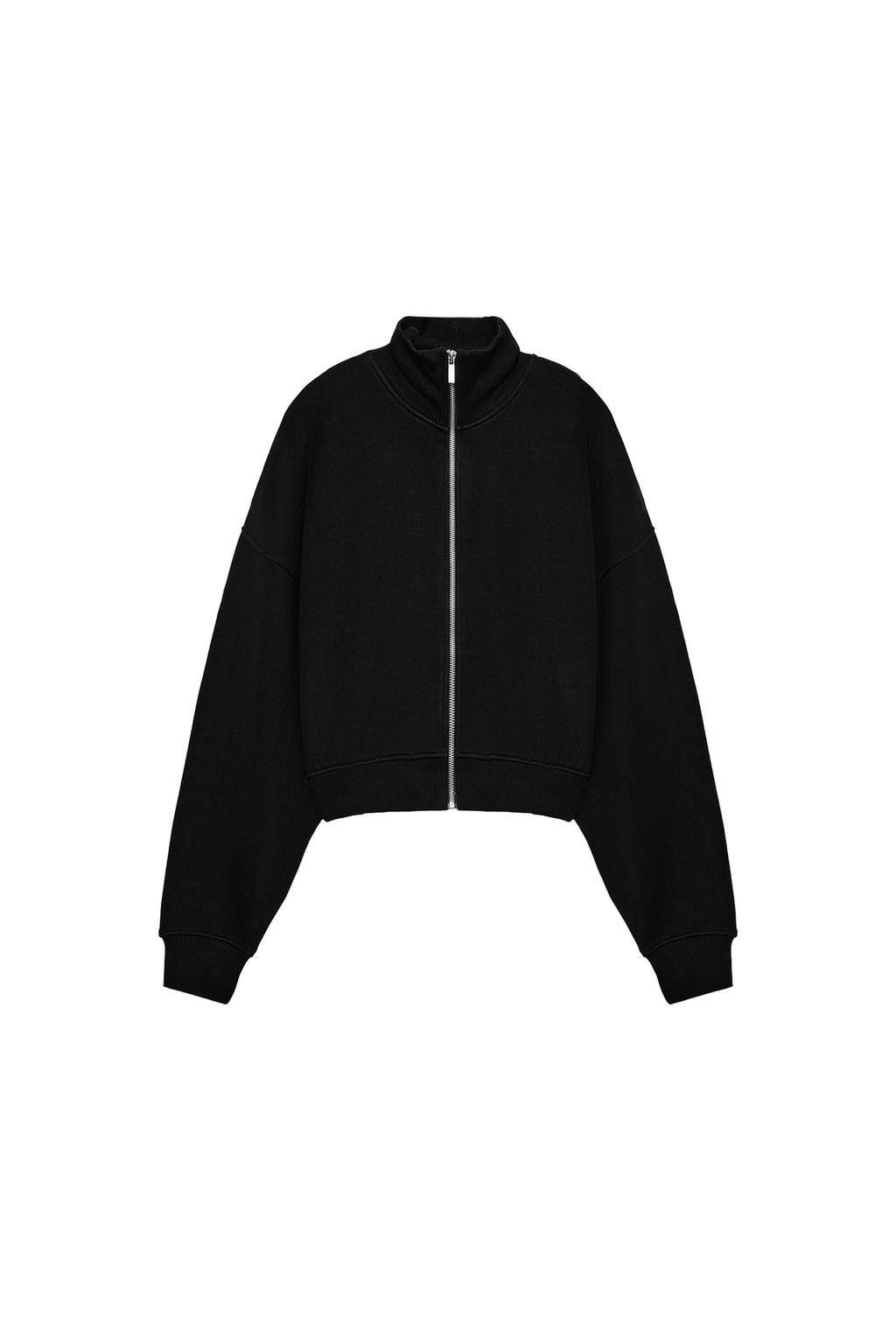 Zip-Up Sweatshirt - Black by Zara