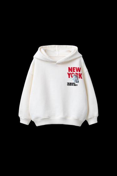 PRINTED HOODIE - Oyster-white by Zara - Image 0