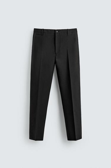 Zara 100% WOOL CHINO PANTS - Black